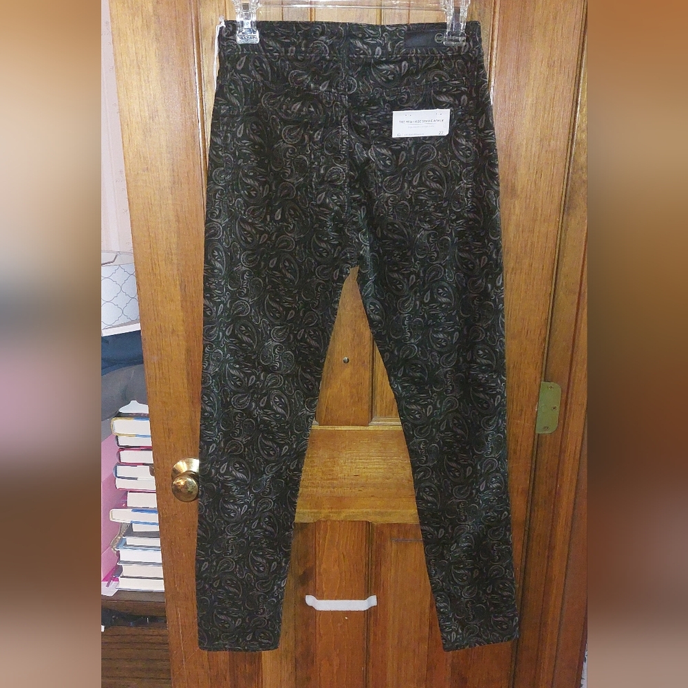 Anthropologie AG The Stevie Velvet High Rise Skinny Jeans Paisley Print - Picture 9 of 12